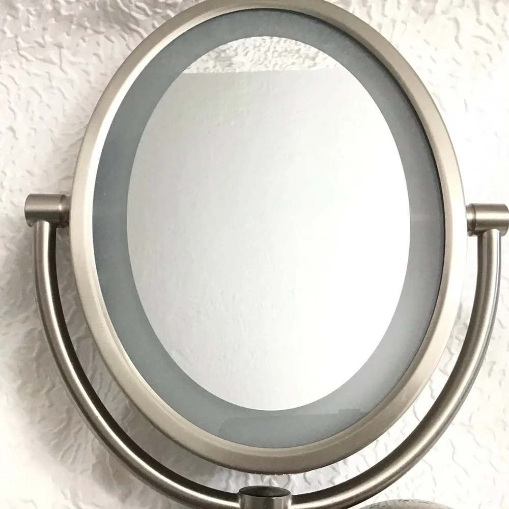 JERDON LED Lighted Wall Mounted Makeup Mirror 10X - 1X Magnifying Mirror